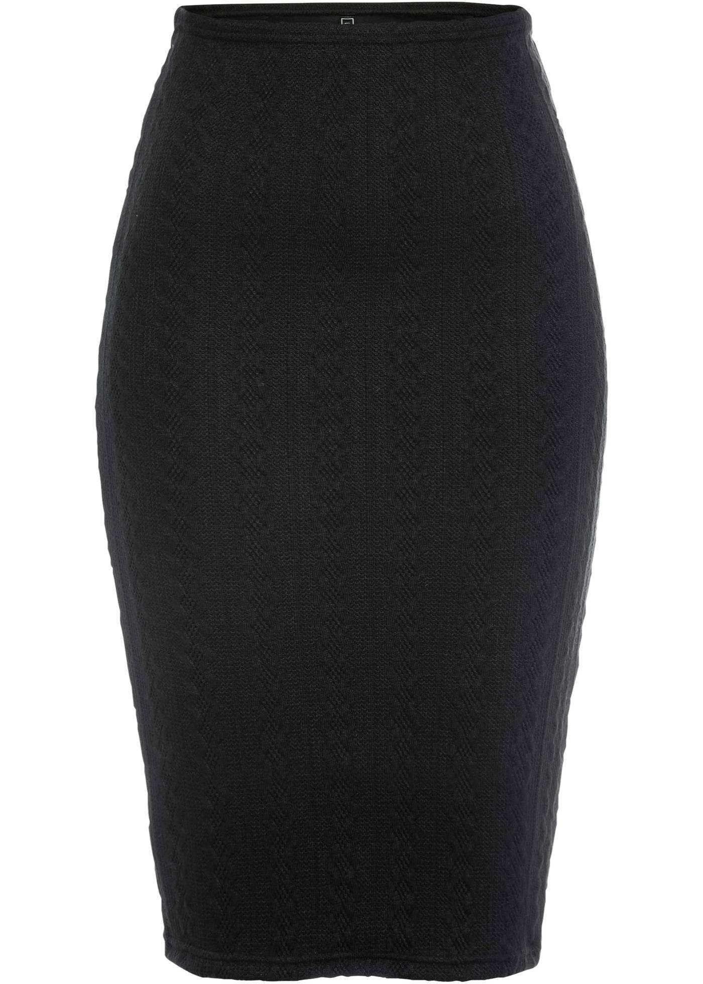 Вязаная юбка черная